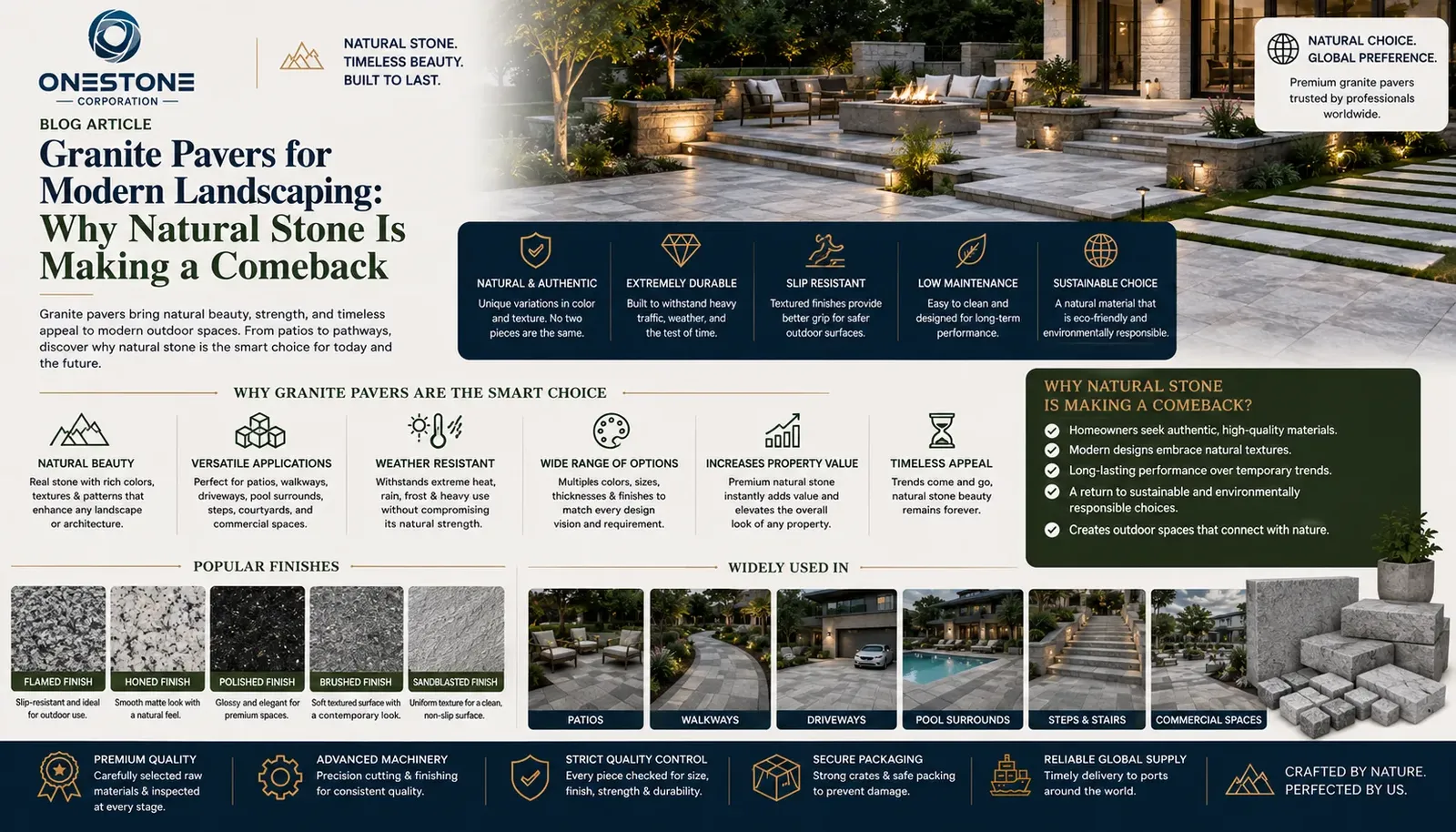 Granite Pavers for Modern Landscaping: Why Natural Stone Is Making a Comeback
